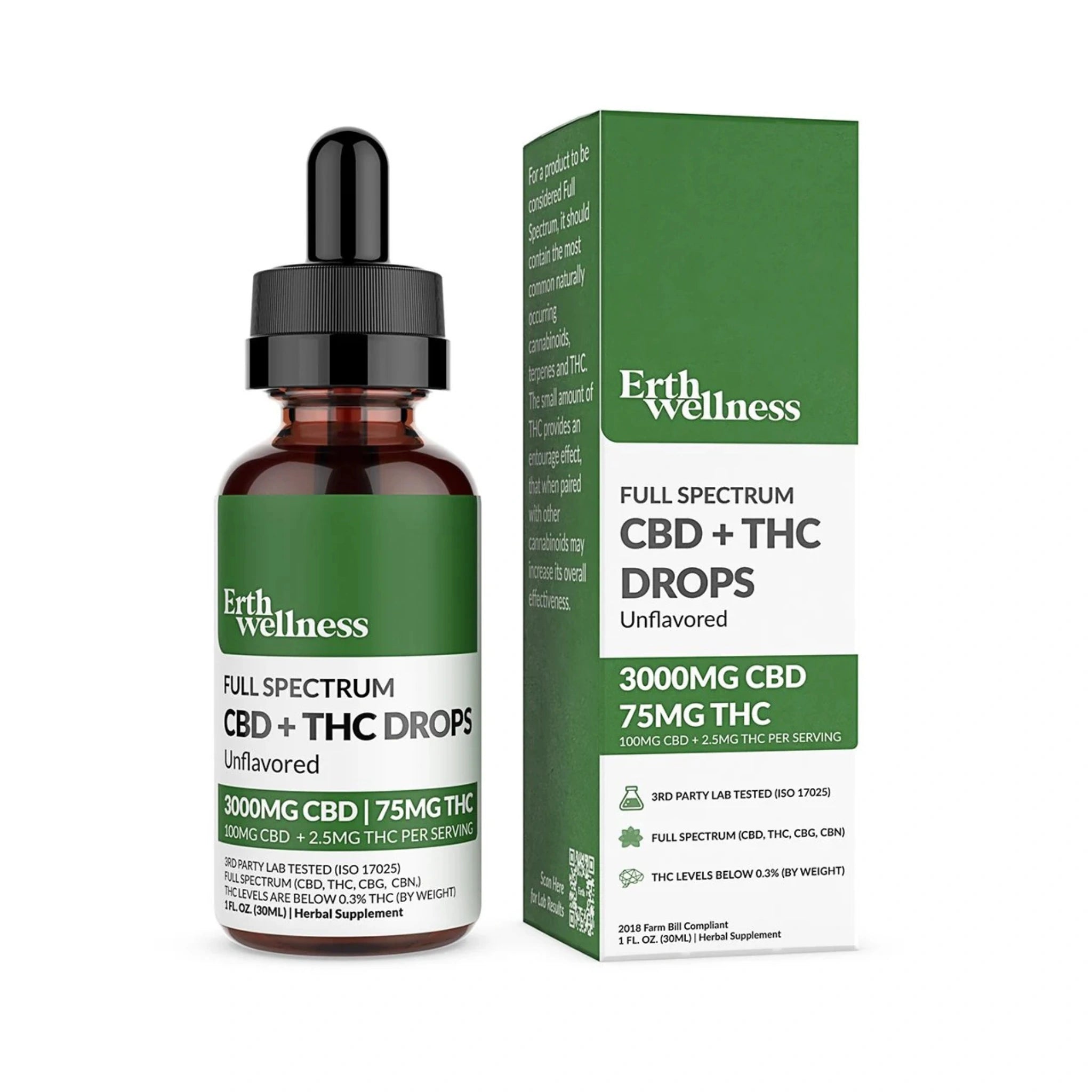 Erth Wellness Gotas CBD THC Full Spectrum Relief Drops 3000mg Splift México