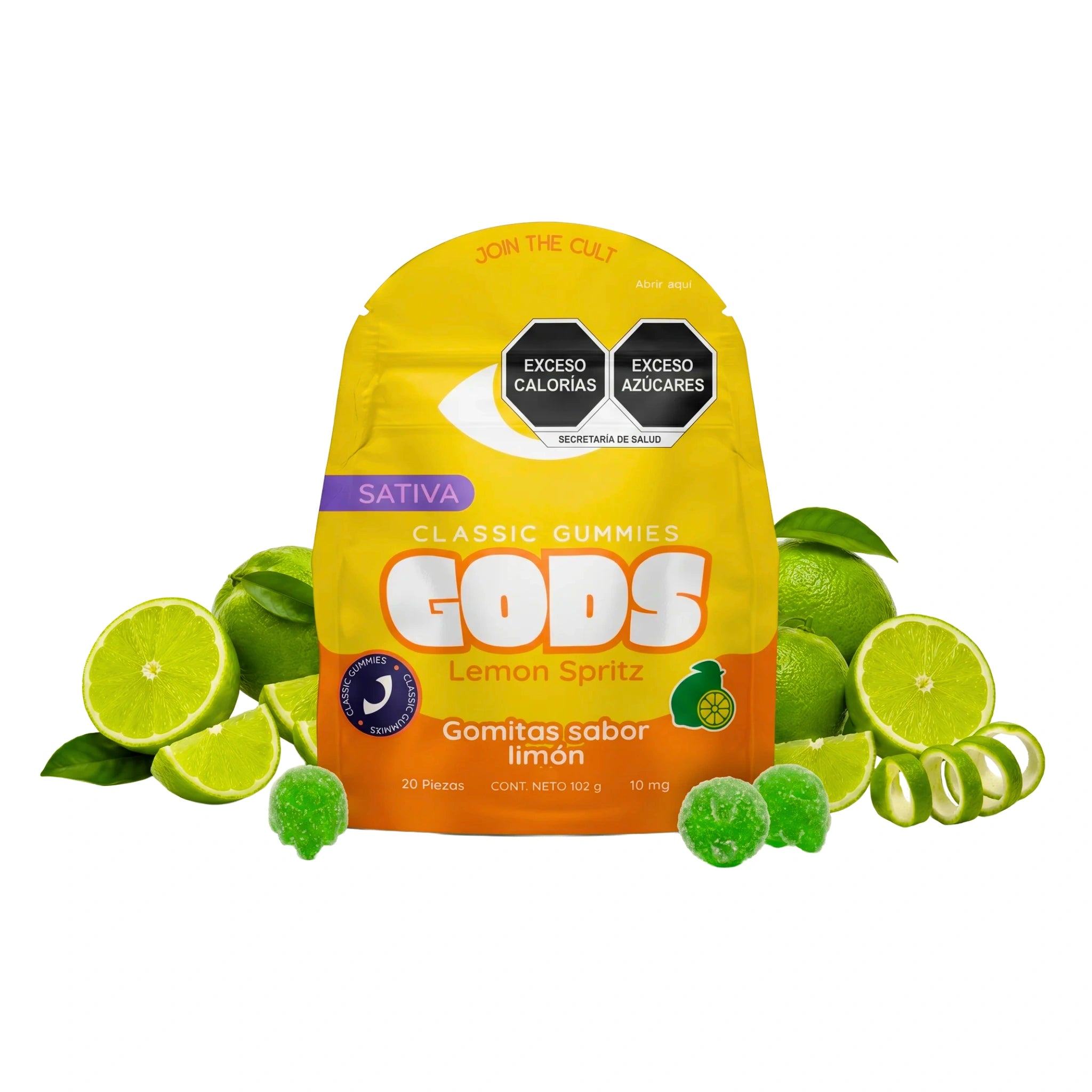 Gods Beard Cult Gomitas Classic THC Delta 9 HHC 10mg 20 Piezas Lemon Spritz Splift Mexico