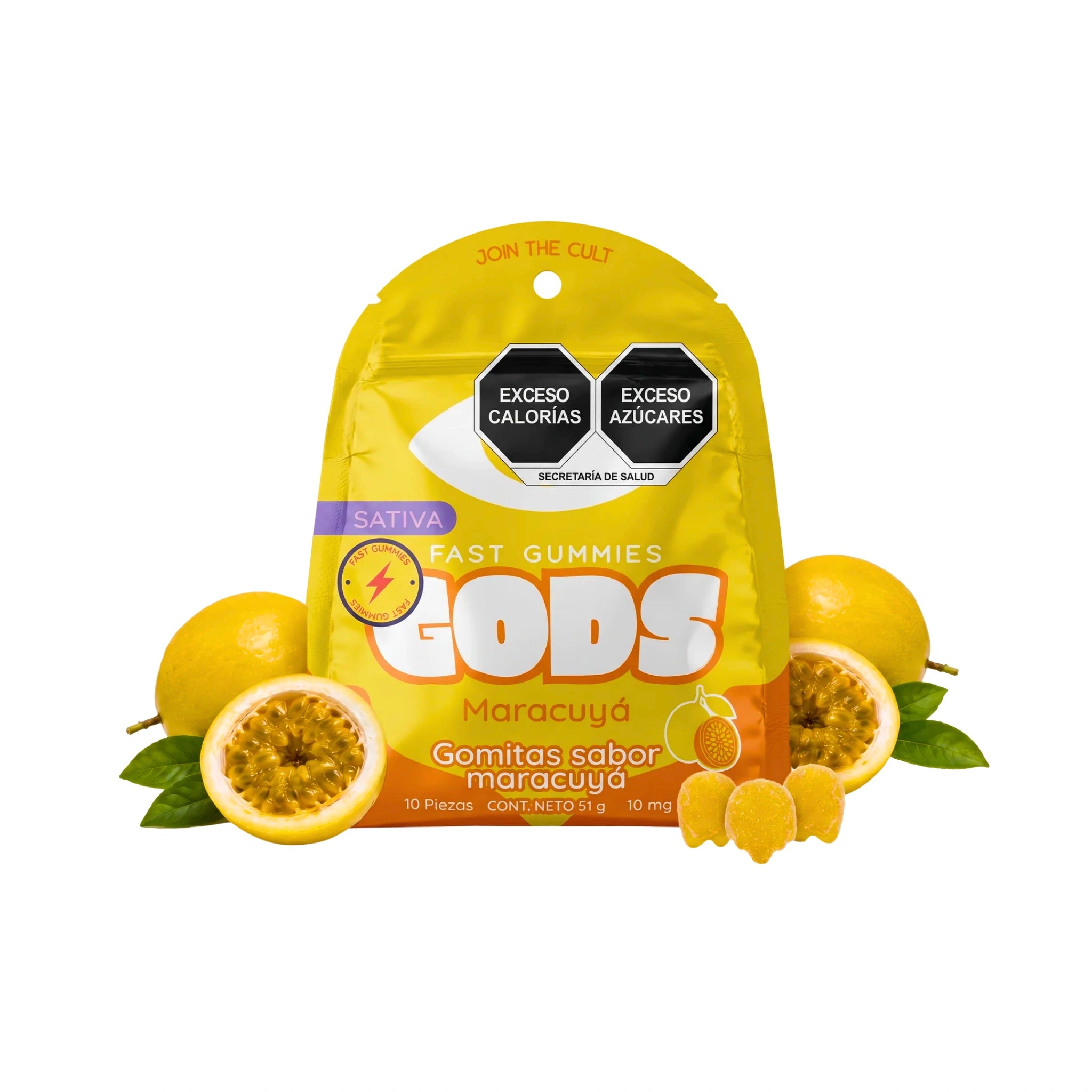 Gods Beard Cult Fast Gummies Delta 9 THC HHC 10mg 10 Piezas Maracuya Splift Mexico