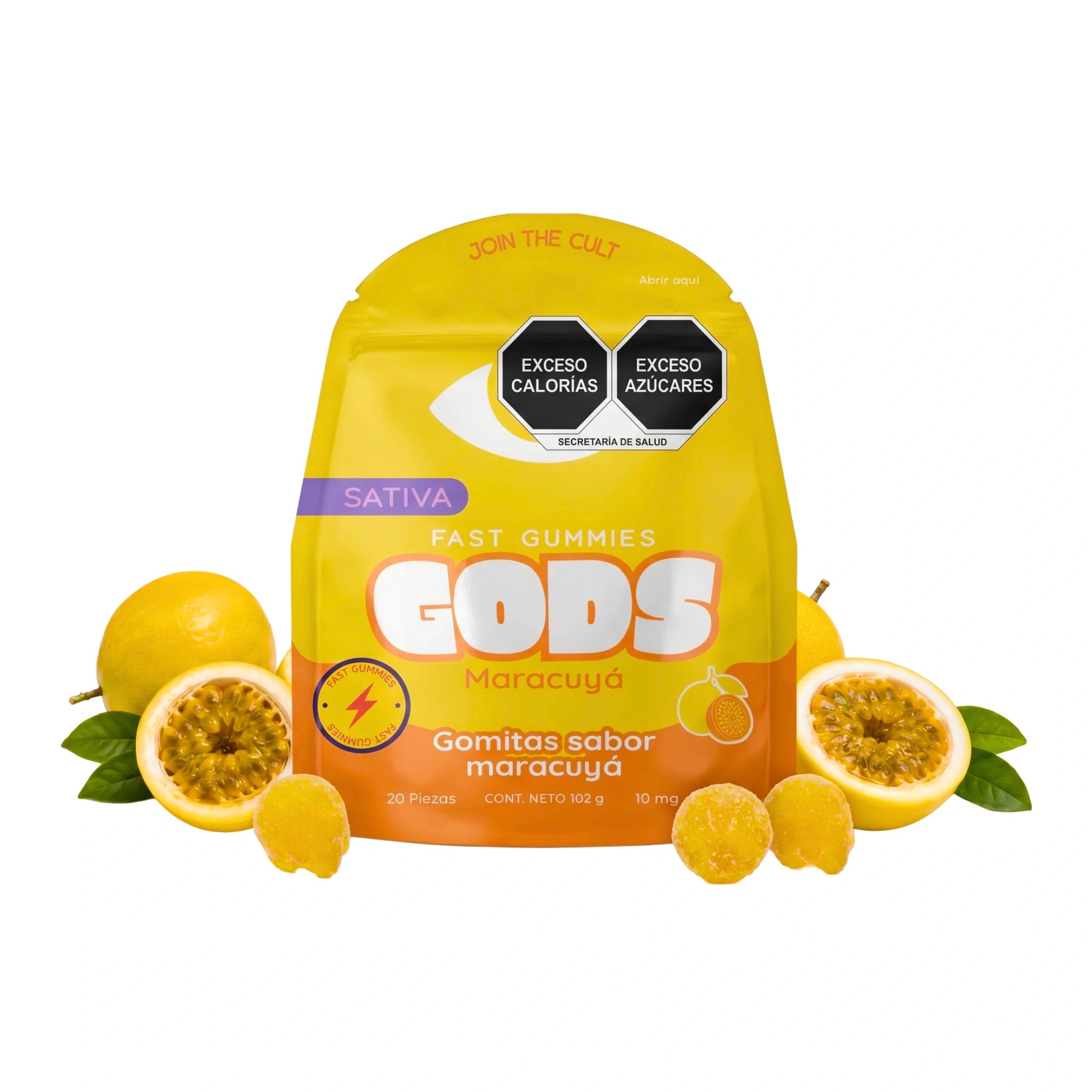 Gods Beard Cult Fast Gummies Delta 9 THC HHC 10mg 20 Piezas Maracuya Splift Mexico