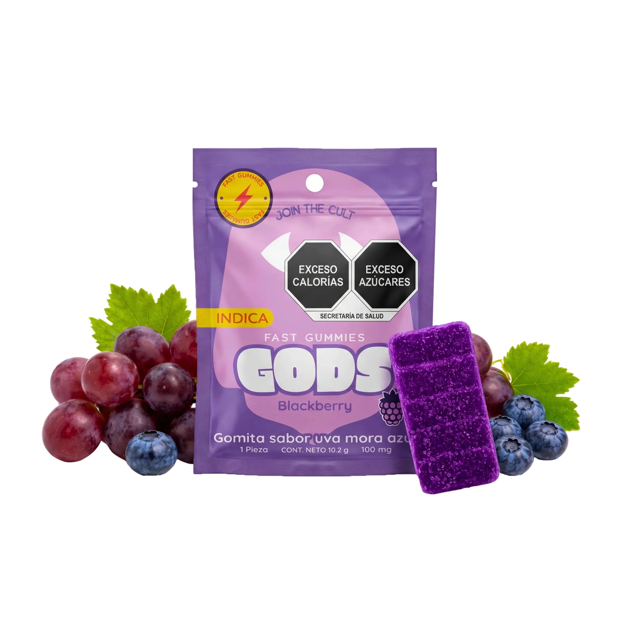 Gods Beard Cult Gomitas Fast THC Delta 9 HHC Nanotech 100mg Blackberry Splift Mexico