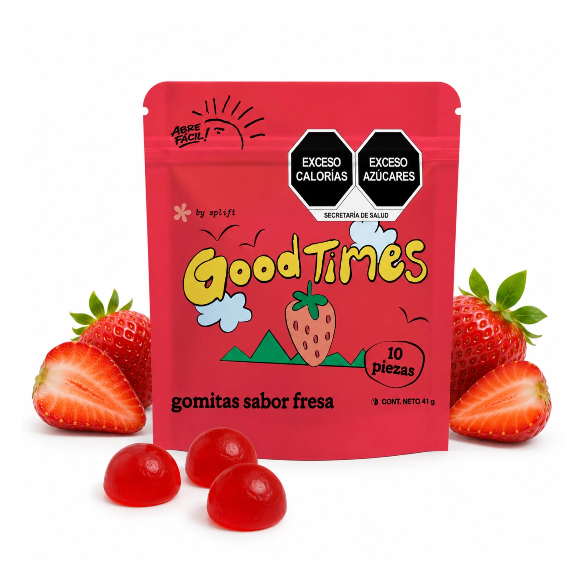 Good Times by Splift Gomitas THC Delta 9 40mg 10 Piezas Fresa Hybrid
