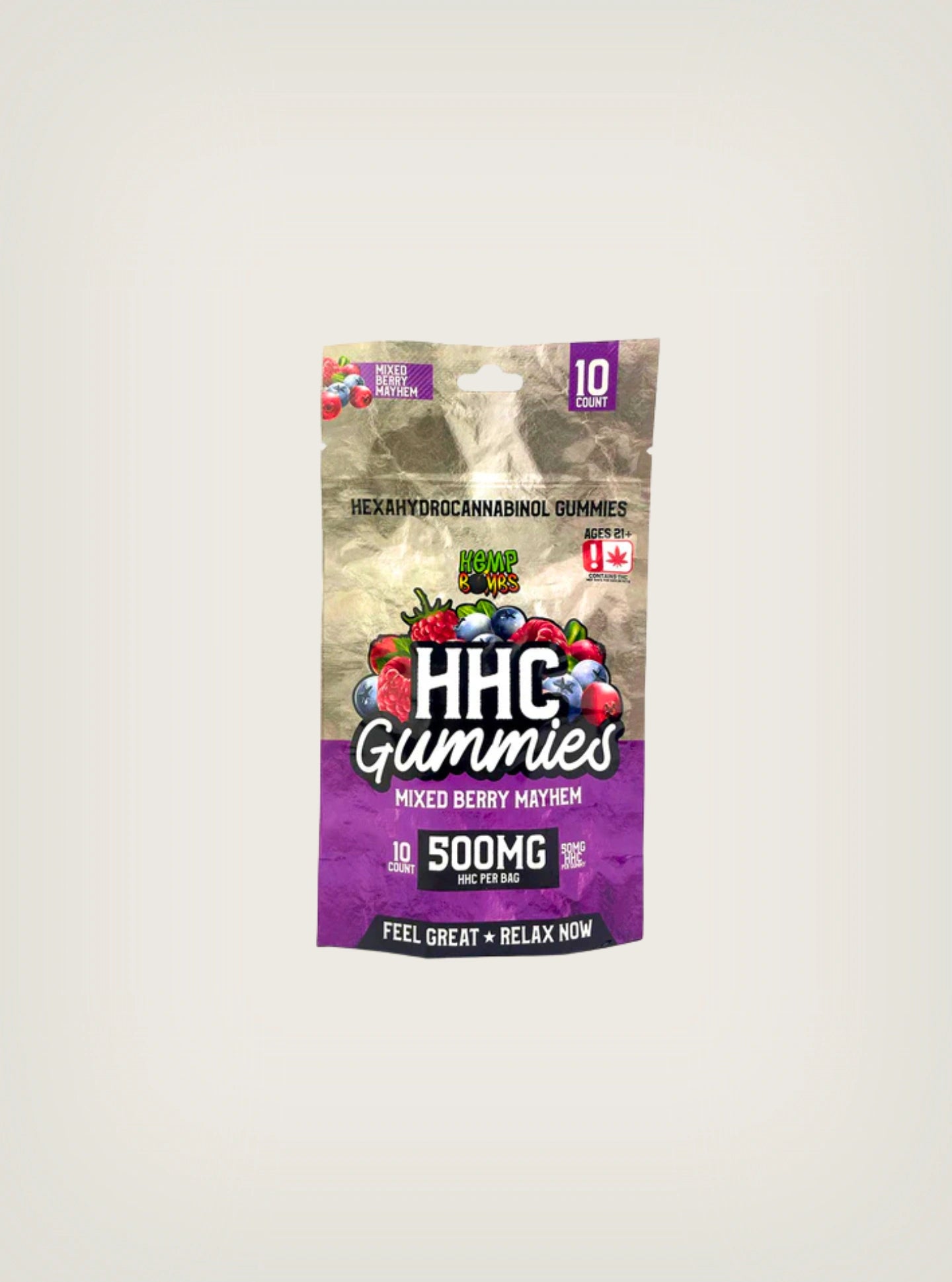 Compra gomitas de THC con HHC 500mg 10 piezas gomitas mágicas sabor mixed berry mayhem