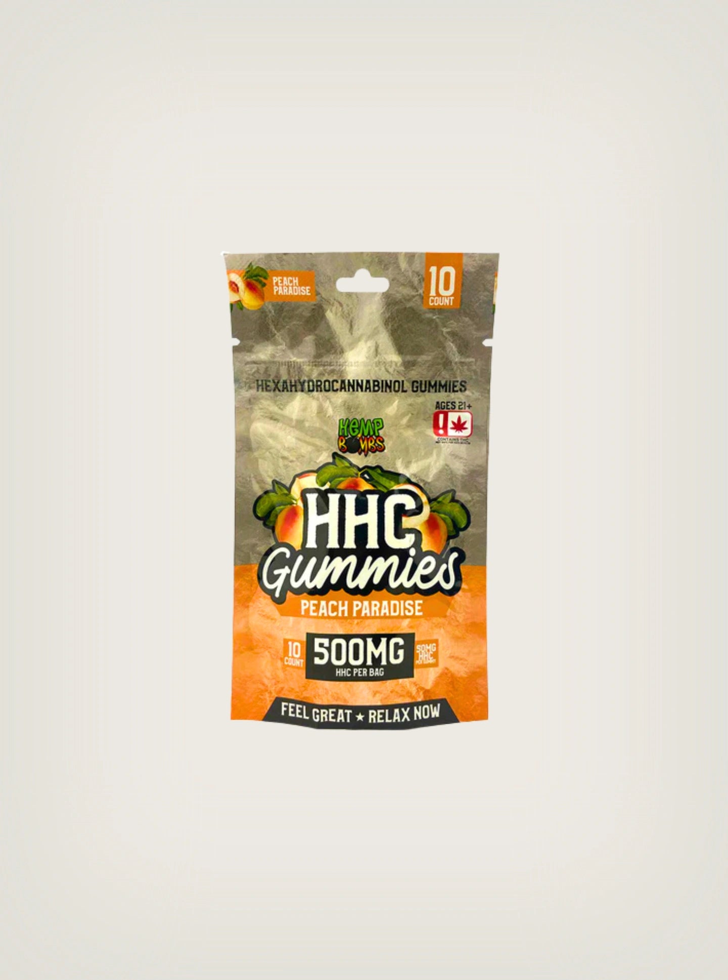 Compra gomitas de THC con HHC 500mg 10 piezas gomitas mágicas sabor peach paradise