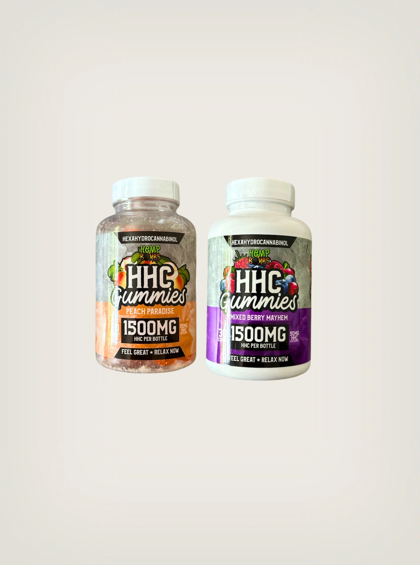 Compra gomitas con THC Hemp Bombs de HHC con 1500mg y 30 piezas con 50mg de HHC por pieza