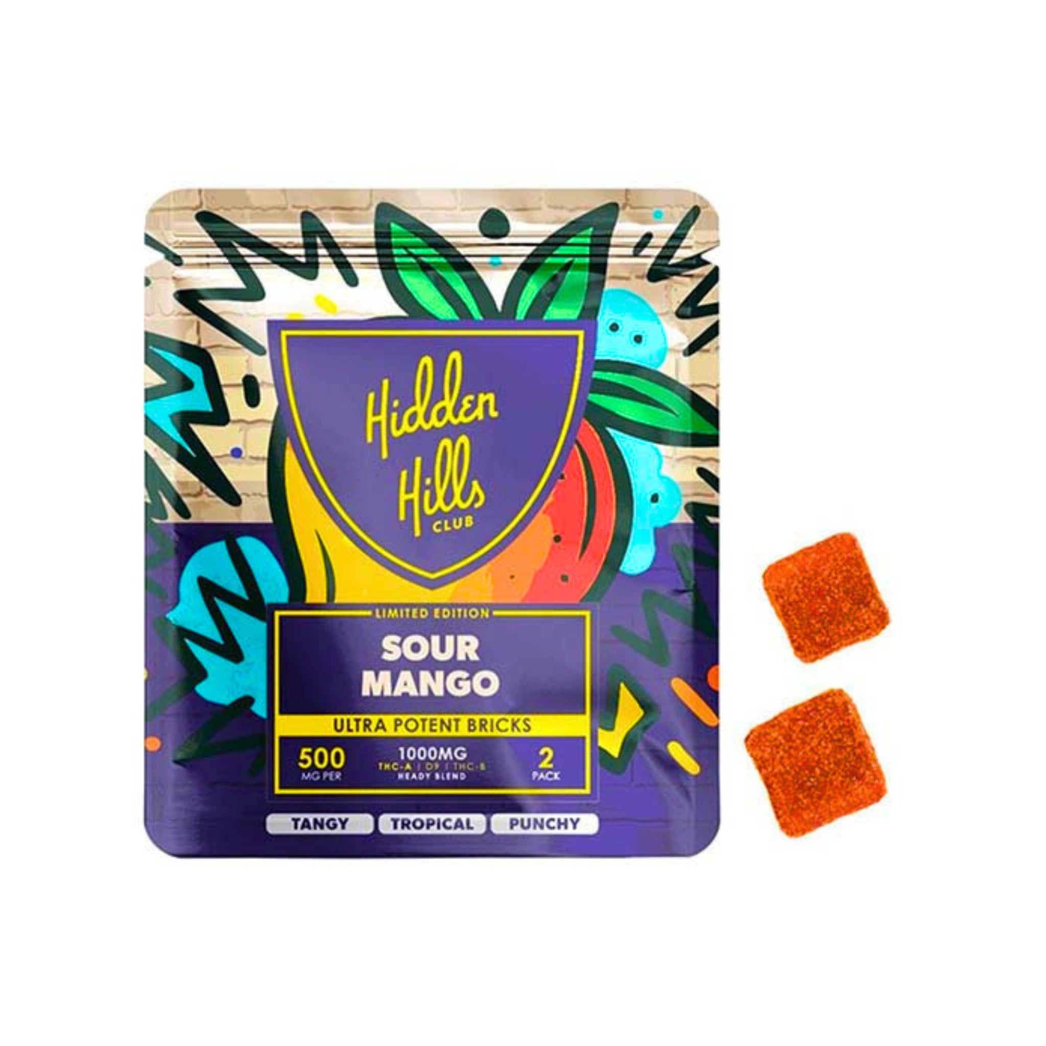 Hidden Hills Gomitas Delta 9 THCA Ultra Potent Bricks Sour Mango Splift México