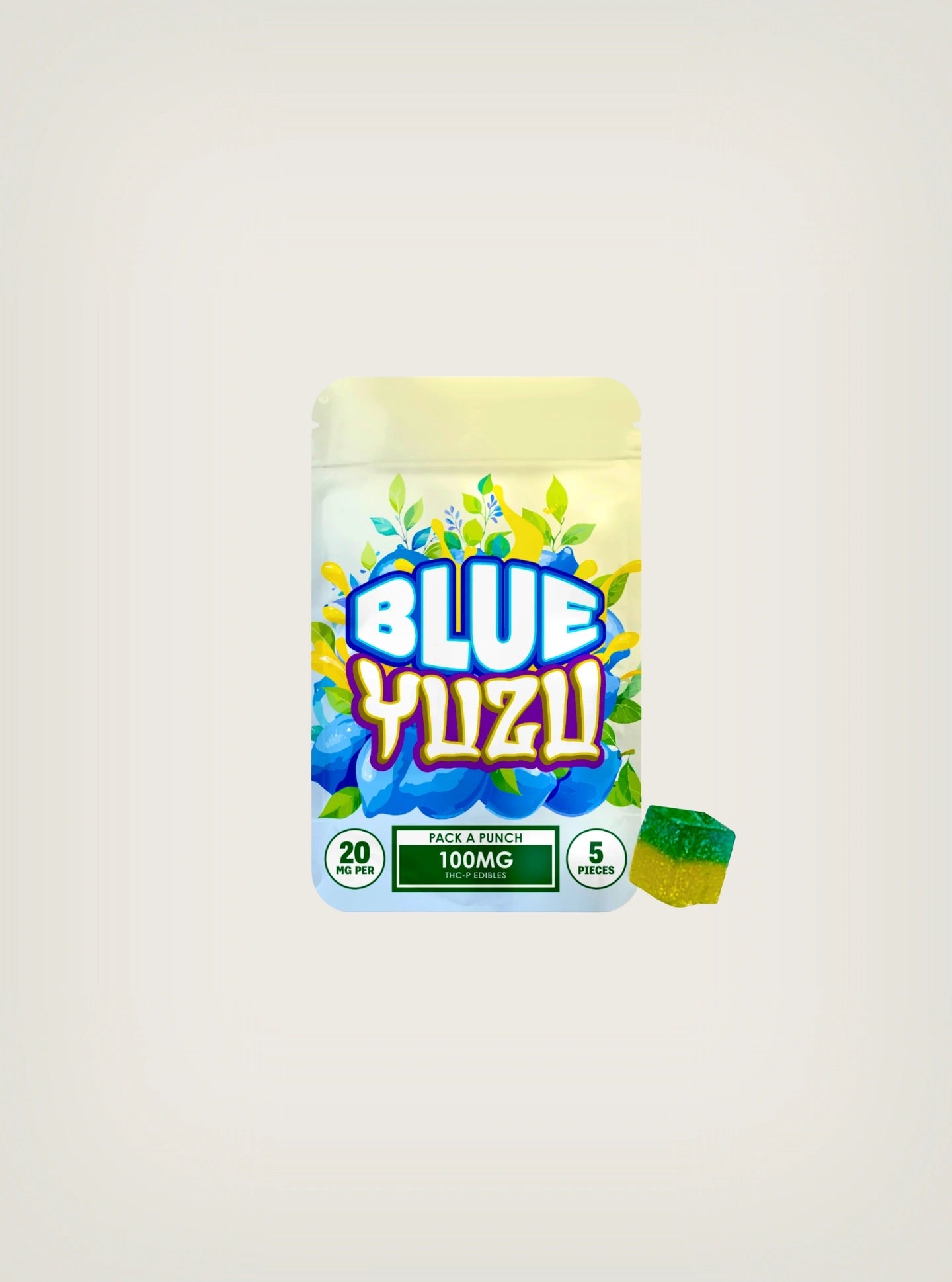 Gomitas con THCP Pack a Punch Hidden Hills 5 piezas sabor blue yuzu