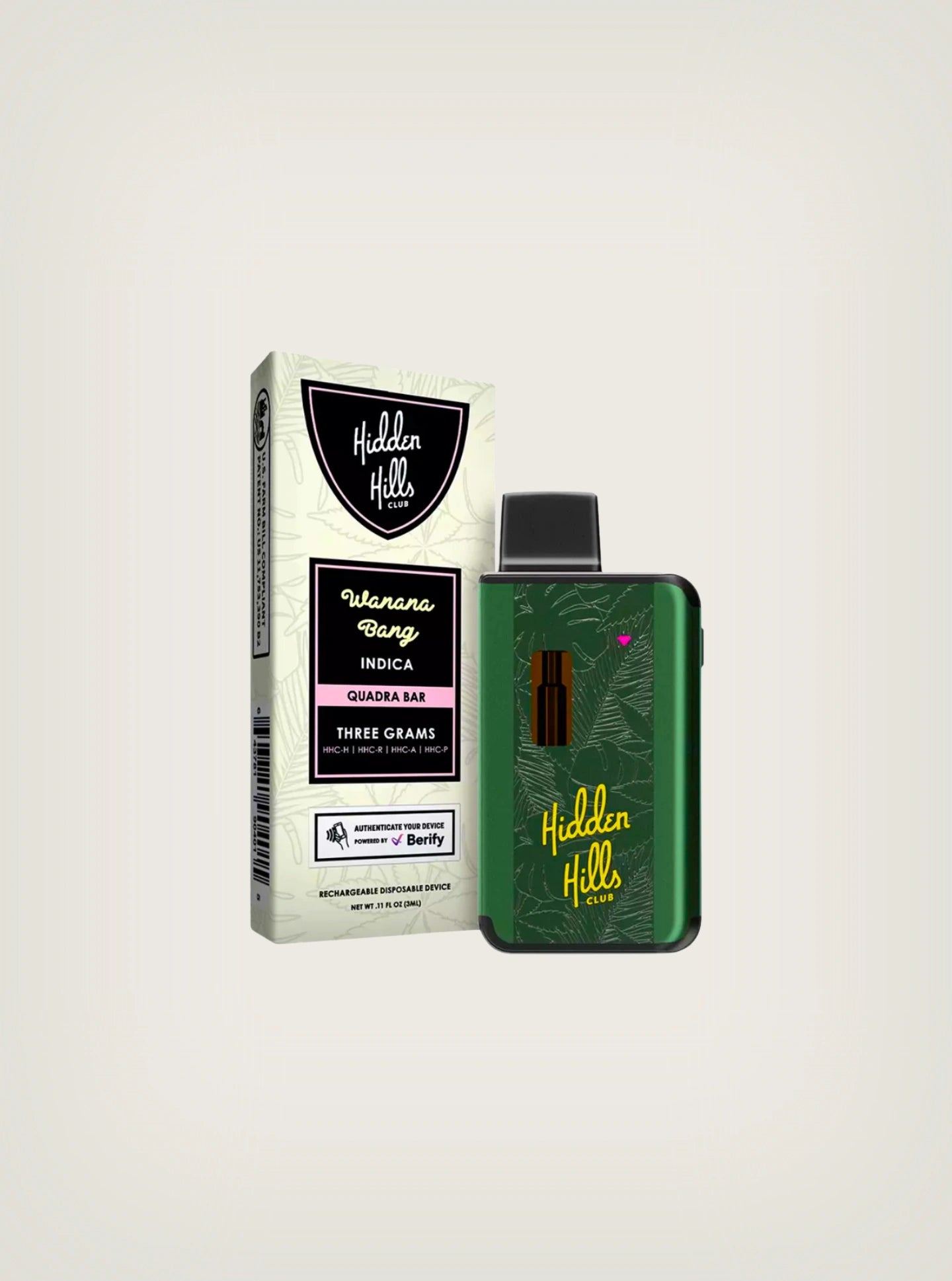 Pluma de Wax Hidden Hills Desechable con HHCA + HHCR + HHCP + HHCH Wax Pen sabor Wanana Bang