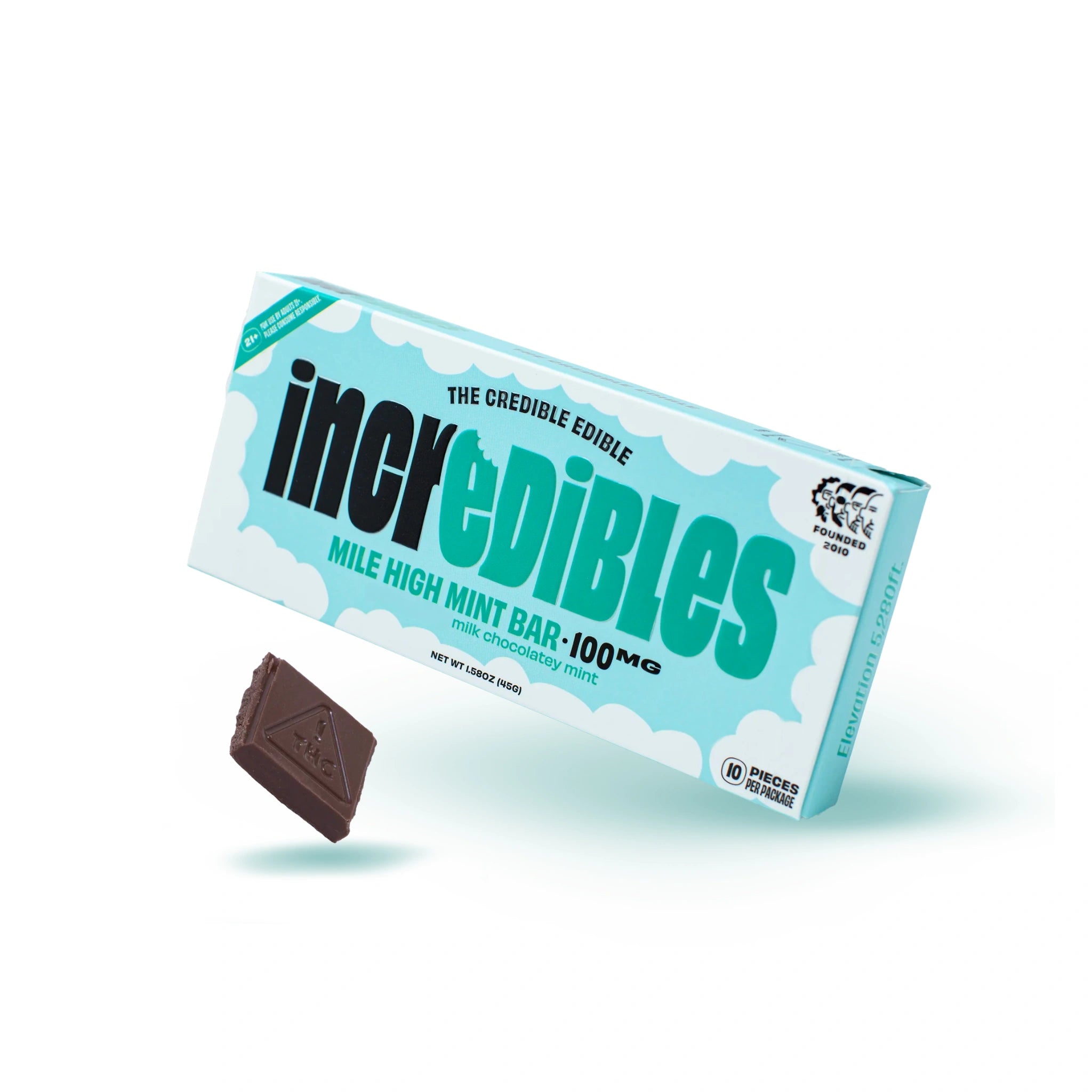 Incredibles Chocolate THC Delta 9 100mg Mile High Mint Bar Splift México