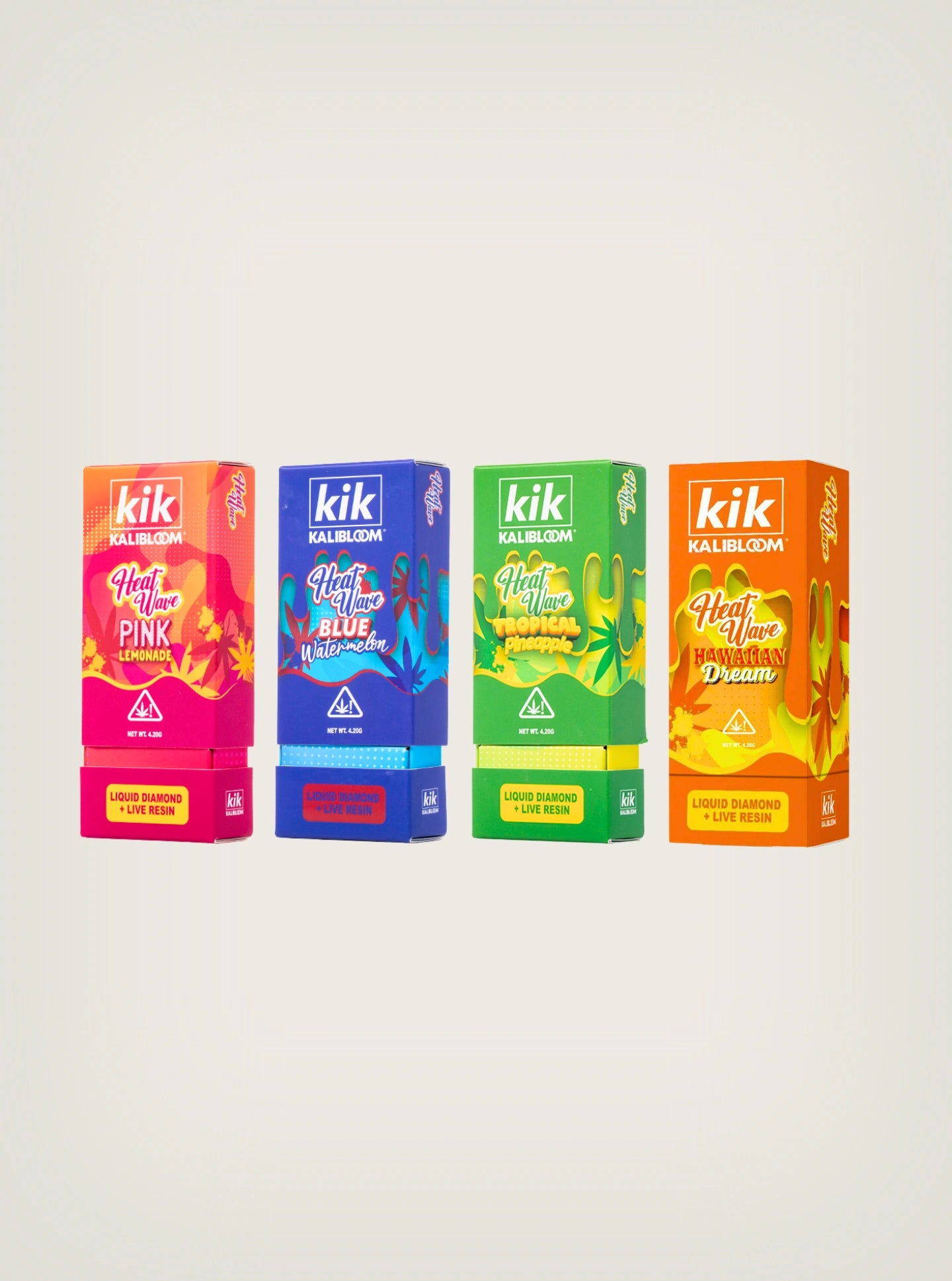 Kik Kalibloom Pluma de Wax Desechable Liquid Diamonds + Live Resin 4.2g sabores Hawaiian Dream, Tropical Pineapple, Blue Watermelon, Pink Lemonade