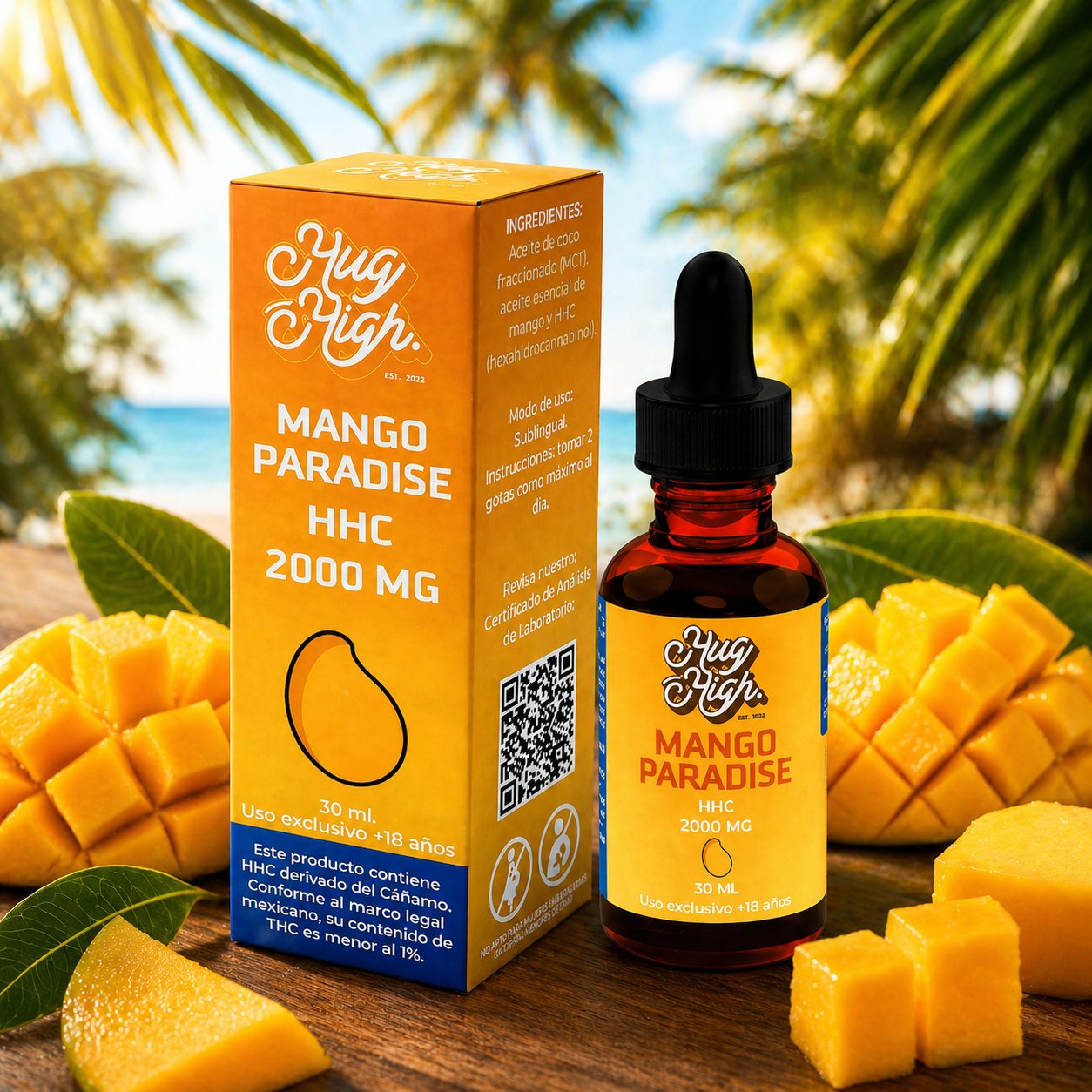 Hug High | Gotas con HHC 2000mg 30ml | Mango Paradise