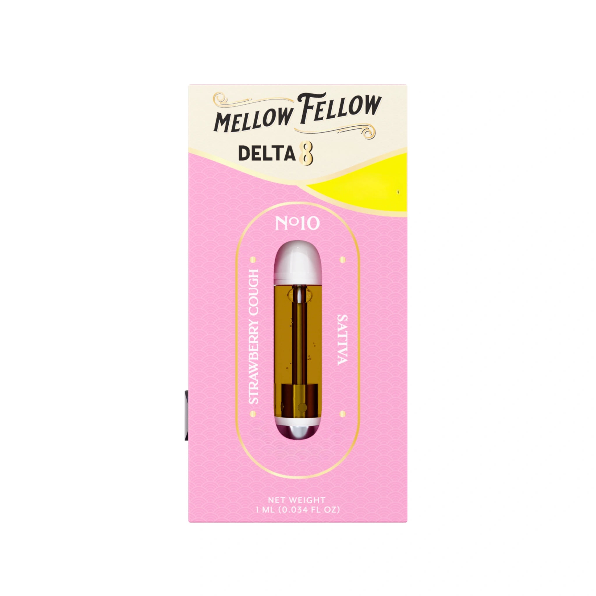 Mellow Fellow Cartucho Wax Delta 8 THC 1g Strawberry Cough Splift México