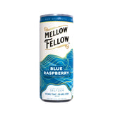 Mellow Fellow Soda THC CBD Hemp Infused Seltzer Blue Raspberry Splift Mexico