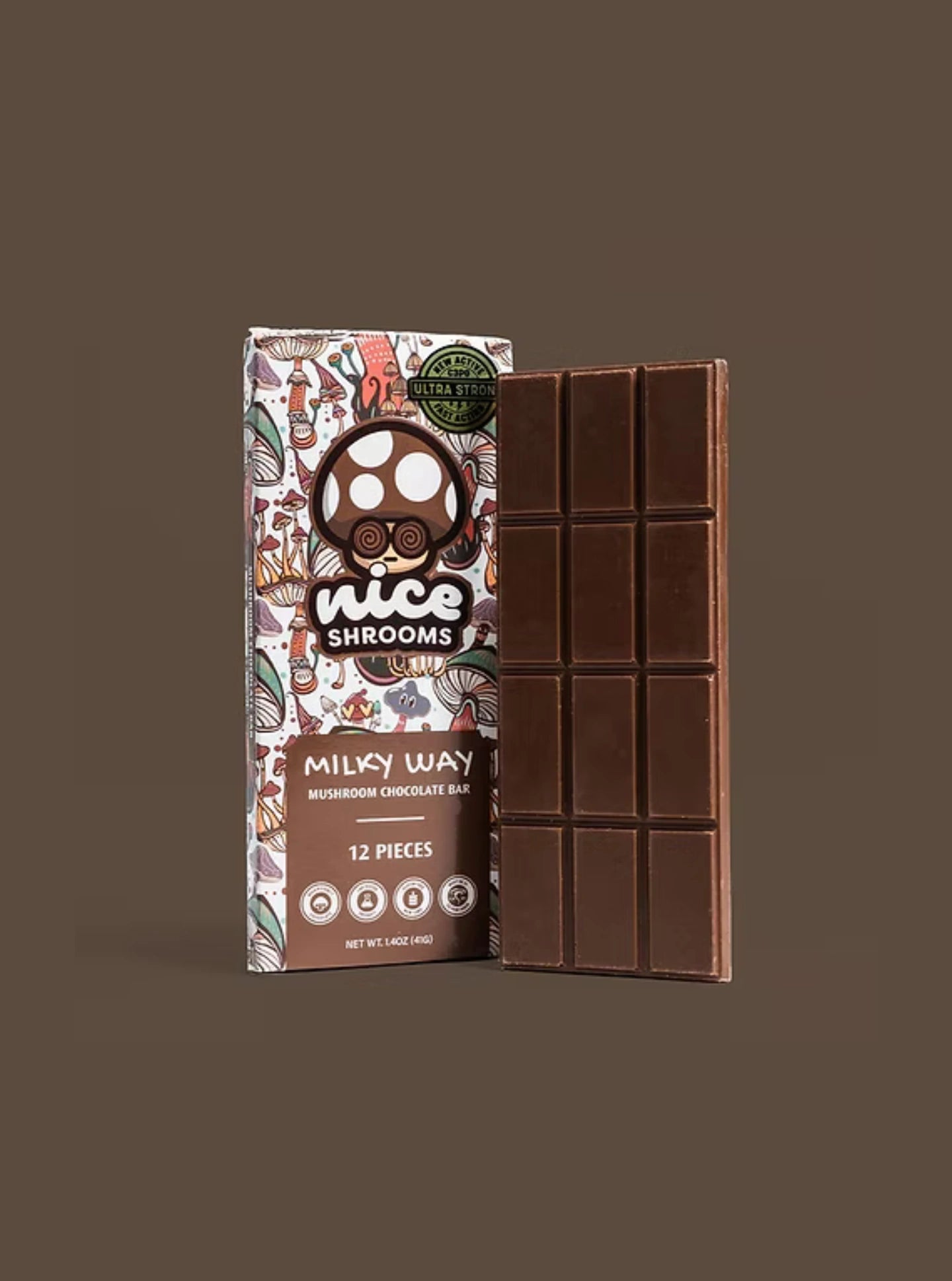 Chocolates de hongos mágicos Nice Shrooms 12 piezas Milky Way