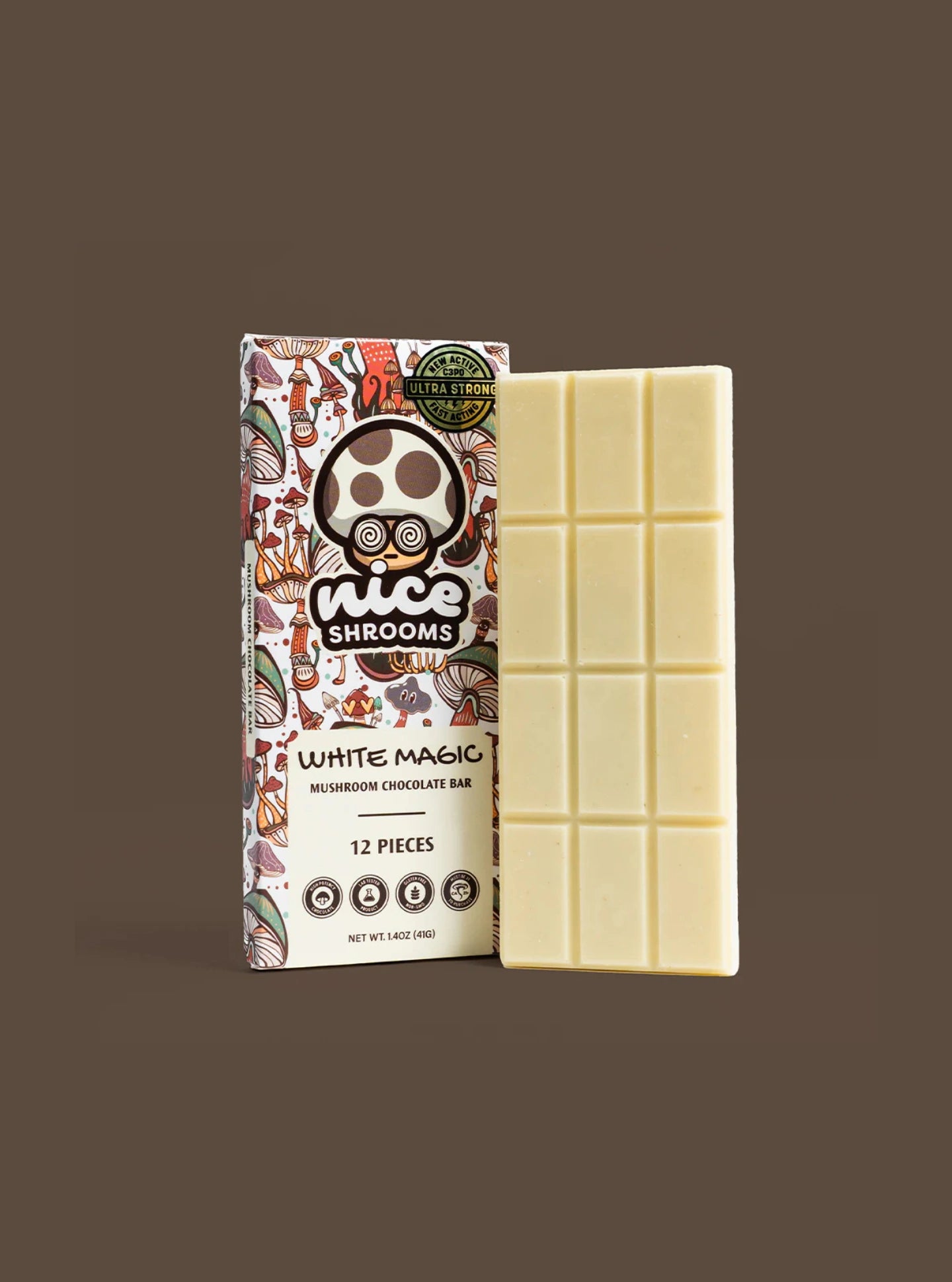 Chocolates de hongos mágicos Nice Shrooms 12 piezas White Magic