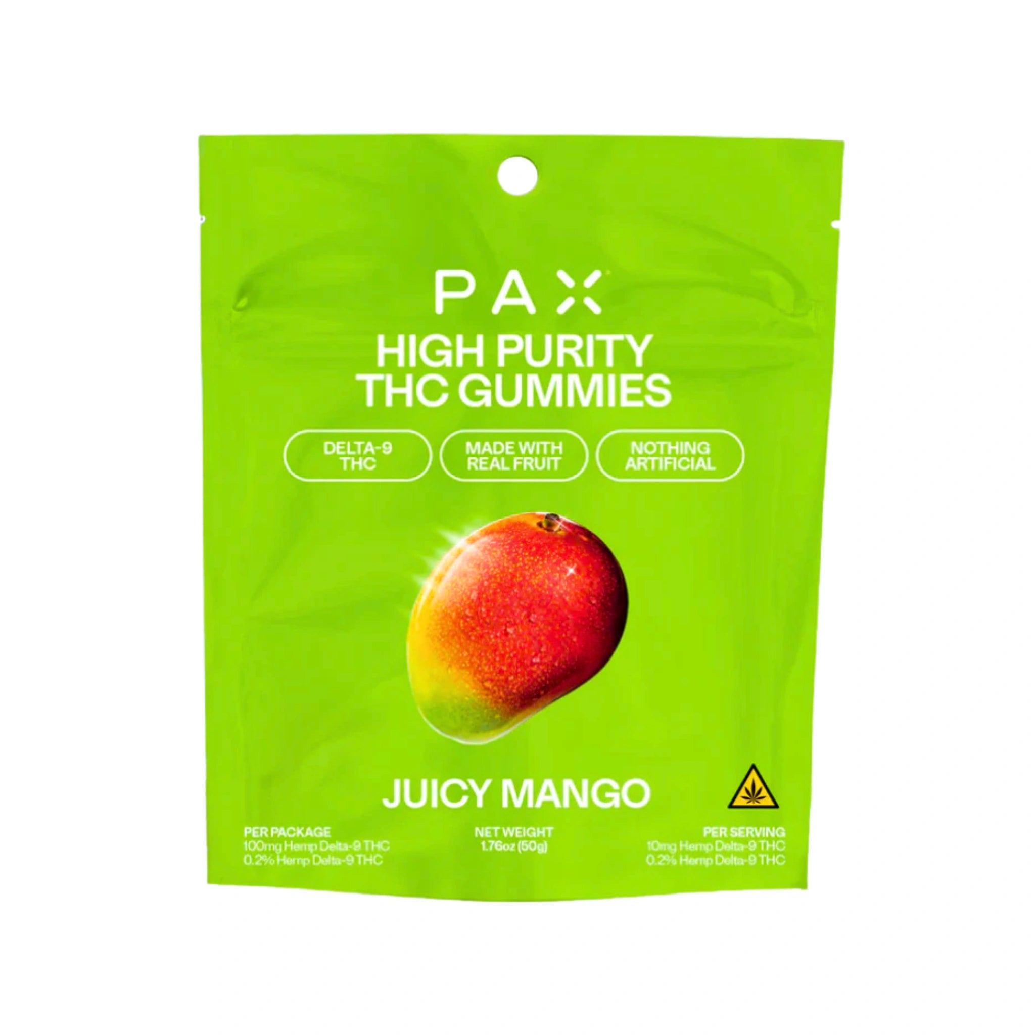 PAX Gomitas THC Delta 9 High Purity 100mg Juicy Mango Splift México