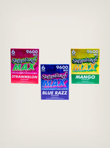 Shrumfuzed Max gomitas de hongos mágicos mushroom gummies 9600mg 6 pack strawmelon, blue razz, mango