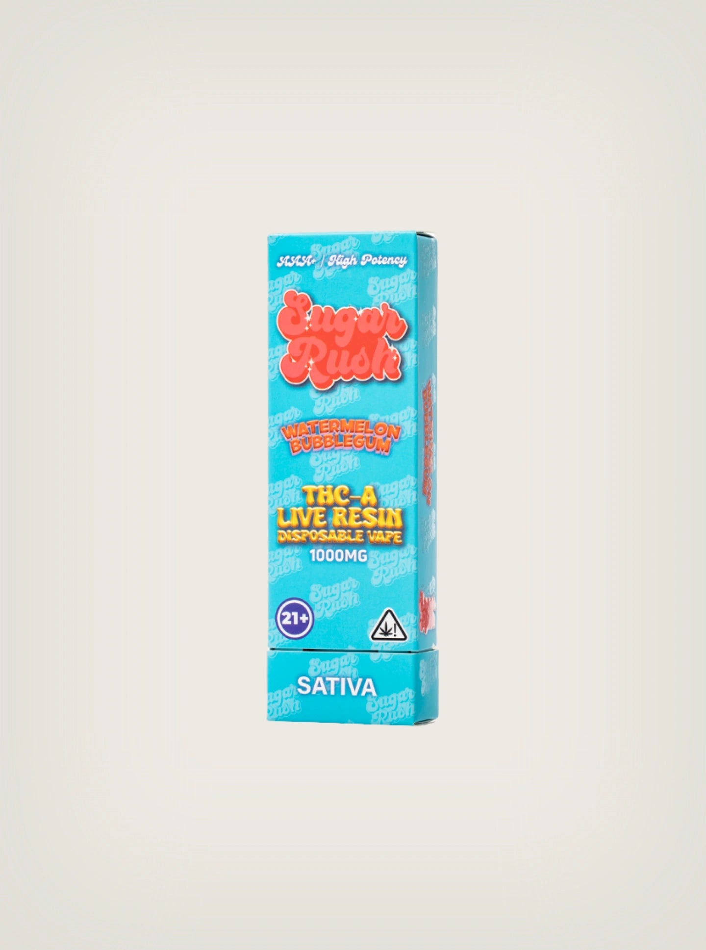 Pluma de wax Sugar Rush THCA Live Resin 1000mg disposable vape watermelon bubblegum