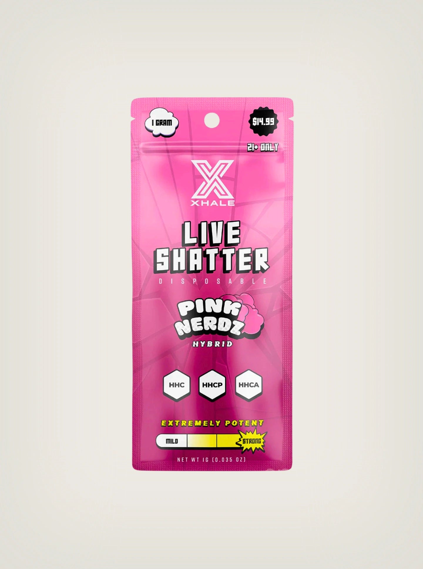 Xhale pluma de wax desechable live shatter HHC + HHCP + HHCA Pink Nerdz