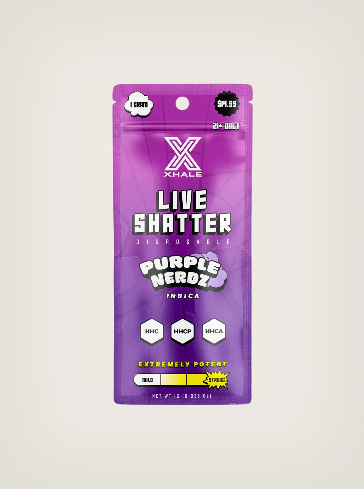 Xhale pluma de wax desechable live shatter HHC + HHCP + HHCA Purple Nerdz